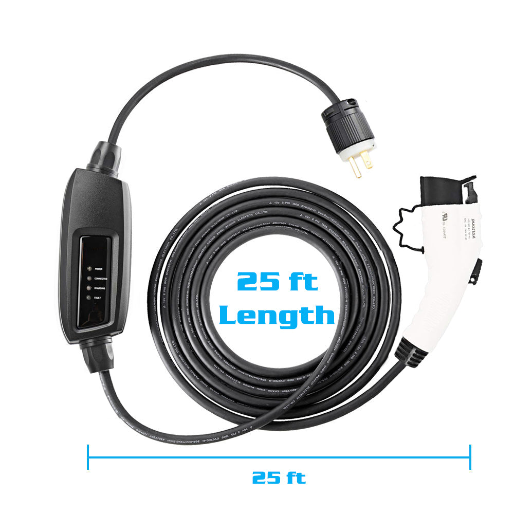 16A Level 2 EV Charger with NEMA 5-15 adapter