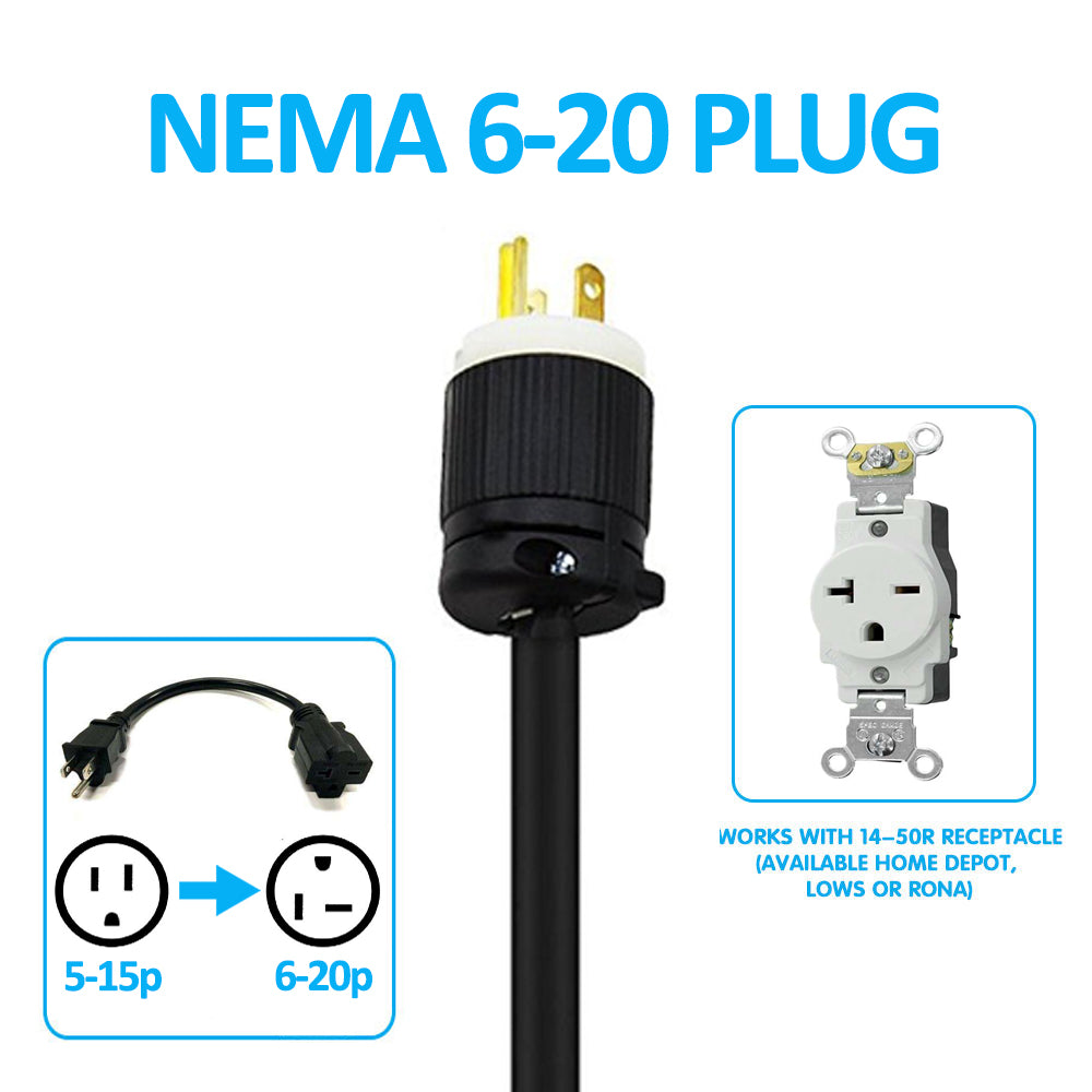 16A Level 2 EV Charger with NEMA 5-15 adapter